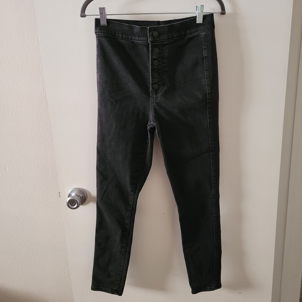 Express Black Button Up Denim Jeans